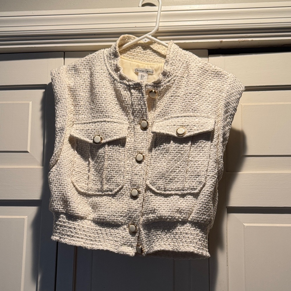 Christian Lacroix Ivory Tweed ladyVest